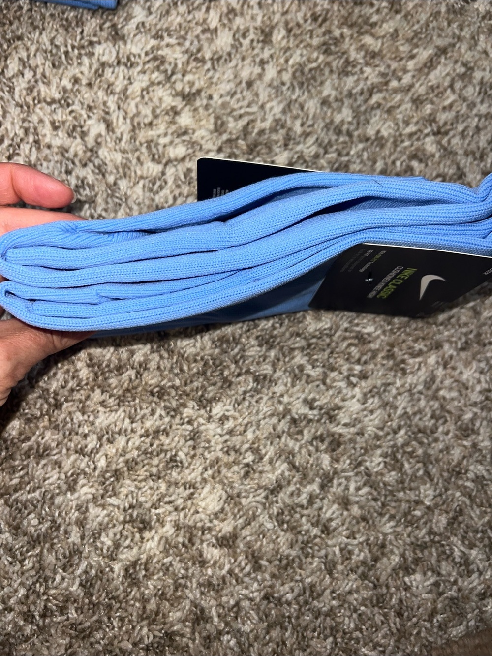 NWT! Nike Classic Cushion Knee High Athletic Socks- Light Blue with White Swoosh - Picture 7 of 9